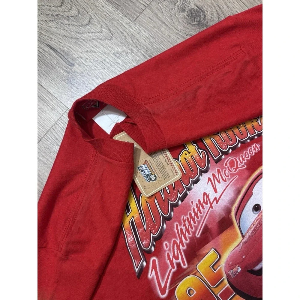 Vintage Disney Pixar Cars Hotshot Rookie‎ Lighting McQueen T Shirt Youth Size L